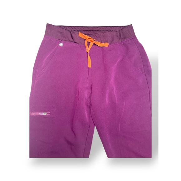 FIGS Technical Collection Women Jogger Scrub Pants Purple Orange Drawstring S/P - Picture 3 of 8